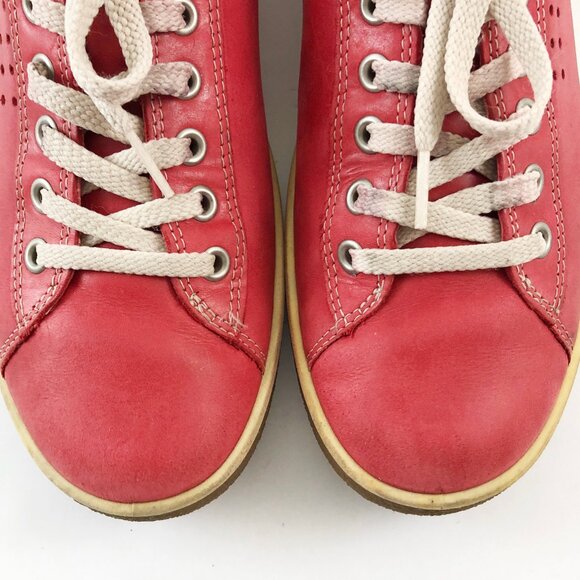 ECCO Chase II Red Leather Sneakers 39 EU/8-8.5 US - Picture 7 of 12